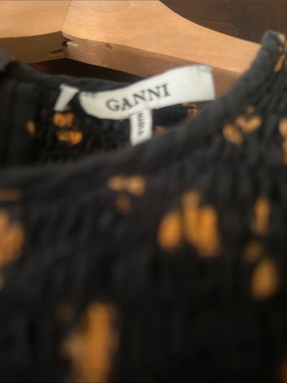 GANNI Women's Black Maxi Dress with 🍊 Floral Print - Picture 2 of 12